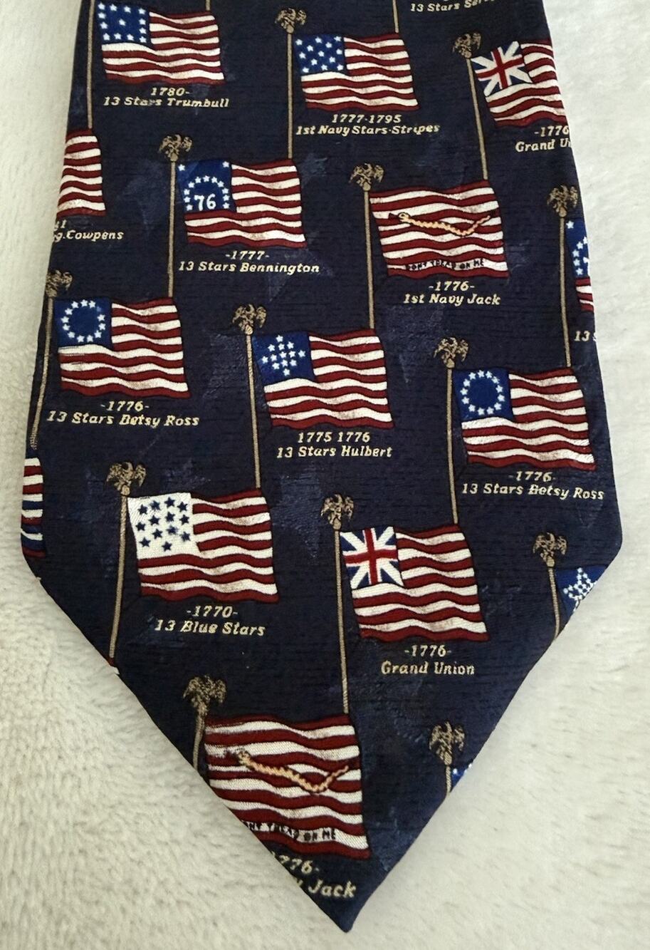 Tango Max Raab Men's Tie 100% Silk Americana Series History Of The American Flag